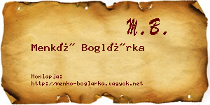 Menkó Boglárka névjegykártya
